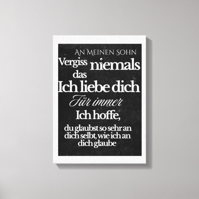 An Meinen Sohn Canvas Print (Front)