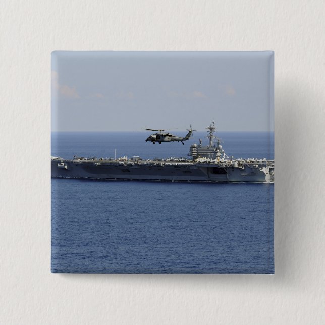 An MH-60S Seahawk helicopter 15 Cm Square Badge (Front)