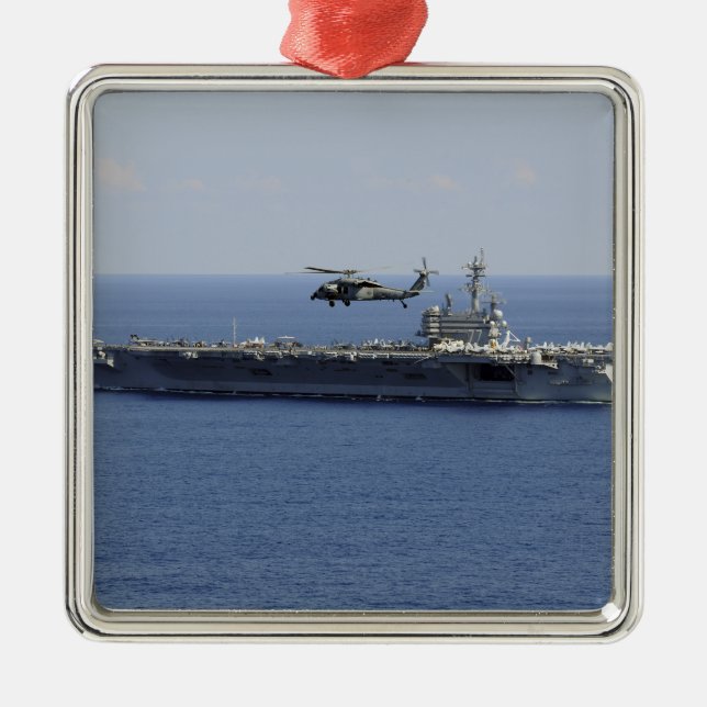 An MH-60S Seahawk helicopter Metal Tree Decoration (Front)