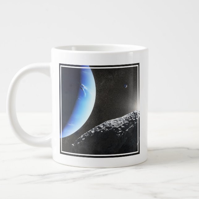 An Neptune's Tiny Moon Hippocamp. Large Coffee Mug (Left)