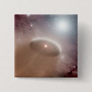 An O-star just behind a young, cooler star 15 Cm Square Badge