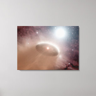 An O-star just behind a young, cooler star Canvas Print