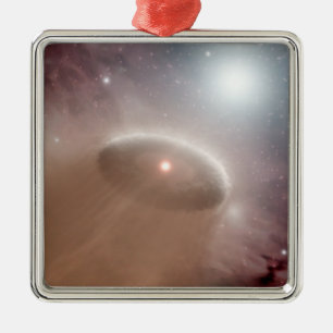 An O-star just behind a young, cooler star Metal Tree Decoration