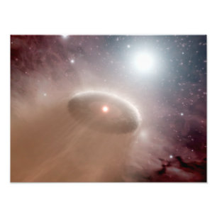 An O-star just behind a young, cooler star Photo Print