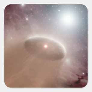 An O-star just behind a young, cooler star Square Sticker