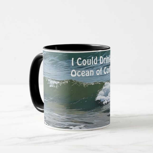 An Ocean Art Fun Coffee Mug Cup (Front Left)