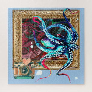 An Octopus, A Camera, And A Dark Map Jigsaw Puzzle