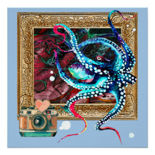 An Octopus, A Camera, And A Dark Map Poster