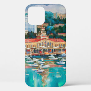 An oil painting on canvas. Panorama of Sochi. Arch iPhone 12 Case