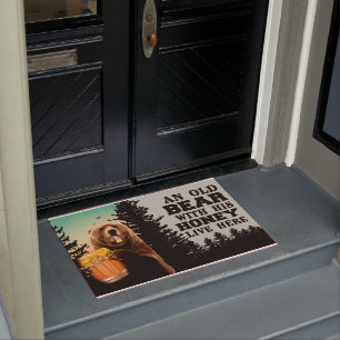 An Old Bear With His Honey Live Here Doormat