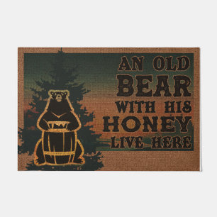 An Old Bear With His Honey Live Here Rug