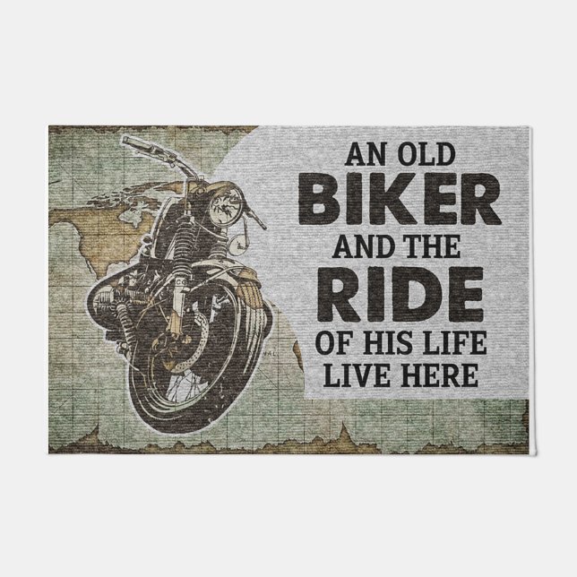 An Old Biker And The Ride Of His Life Doormat (Front)
