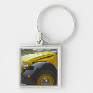 An old black and yellow Citroen 2CV 2 CV, Key Ring