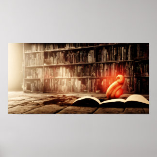 An Old Bookcase 34 - A.I. Poster