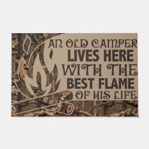 An Old Camper Lives Here Mat, Camping Lovers Doormat