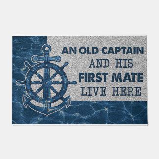 An Old Captain And His First Mate Live Here Doormat
