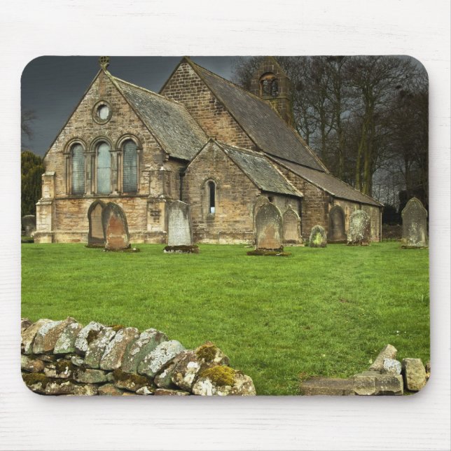 An Old Church Under A Dark Sky Mouse Mat (Front)