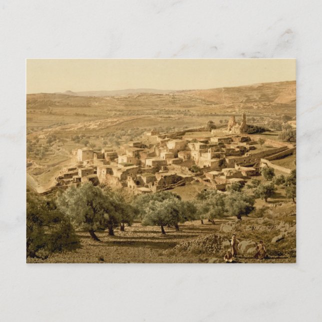 An old coloured photo of Bethany, in the holy land Postcard (Front)