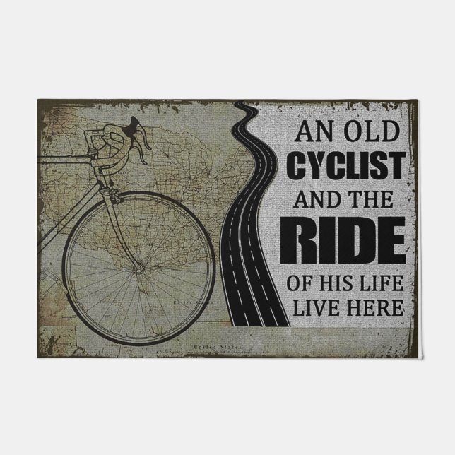 An Old Cyclist And The Ride Of His Life Doormat (Front)