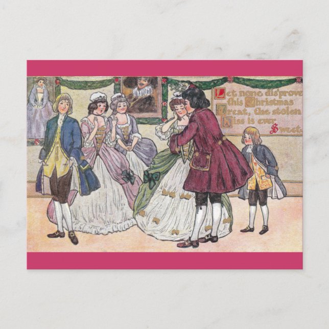 An Old Fashioned Christmas Ball Holiday Postcard (Front)