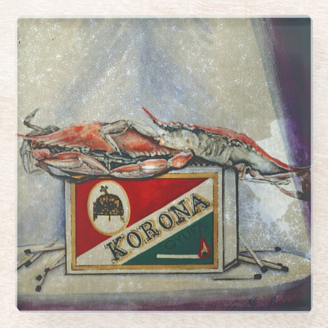 An Old Flame Glass Coaster (Front)