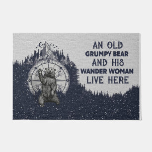 An Old Grumpy Bear And His Wander Woman Doormat