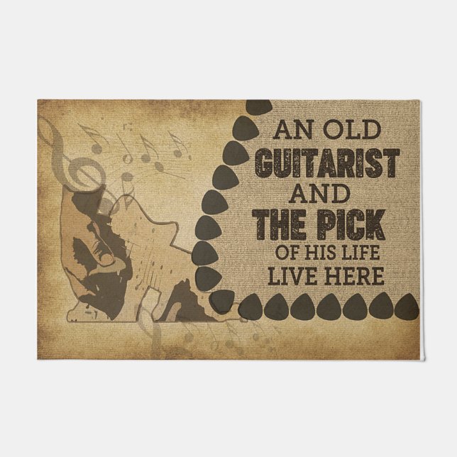 An Old Guitarist And The Pick Of His Life Doormat (Front)