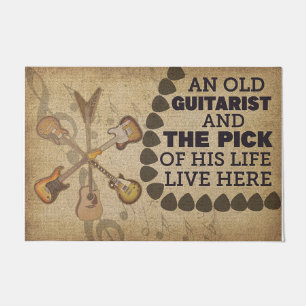 An Old Guitarist Rug, Funny Guitarist Room Mat