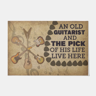 An Old Guitarist Rug, Funny Guitarist Room Mat