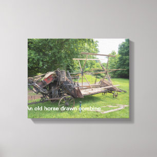An Old Horse Drawn Combine Canvas Print