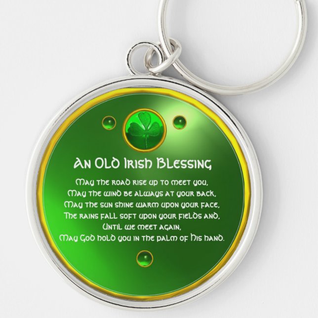 An Old Irish Blessing Shamrock Key Ring (Front)