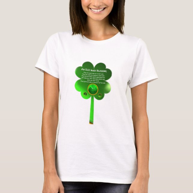 An Old Irish Blessing Shamrock T-Shirt (Front)
