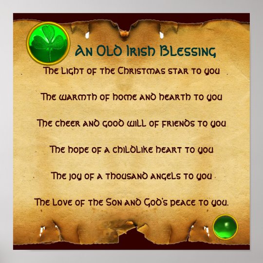 An Old Irish Christmas Blessing Parchment Square Poster Zazzle Co Uk Lovethispic offers an irish christmas blessing pictures, photos & images, to be used on an irish blessing (printable). zazzle