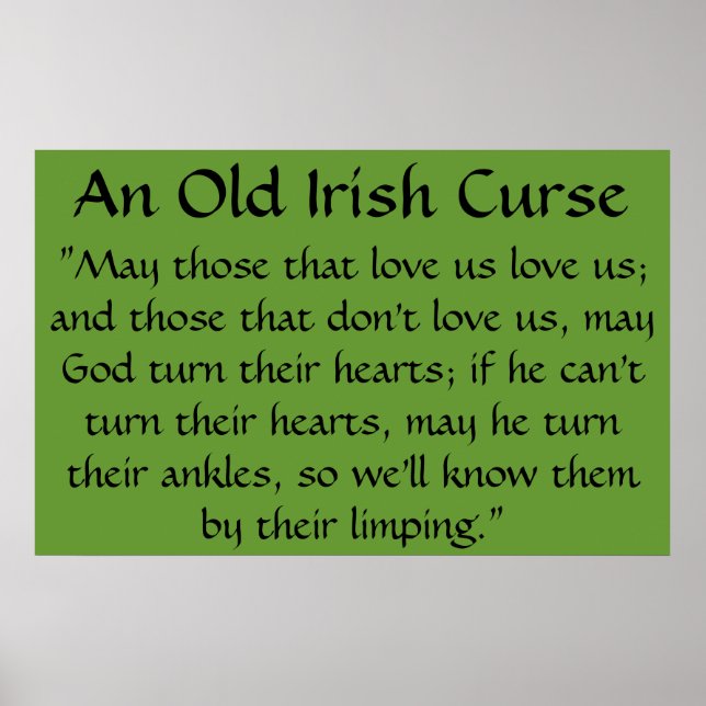 An Old Irish Curse Poster (Front)