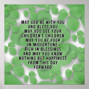 AN OLD IRISH WEDDING Blessing Poster