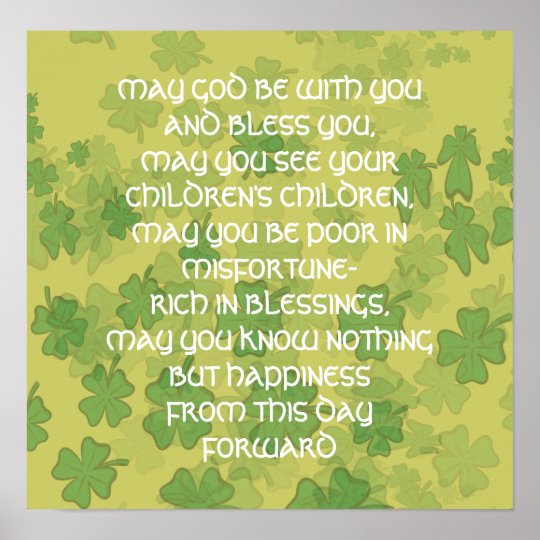 An Old Irish Wedding Blessing Poster Zazzle Co Uk