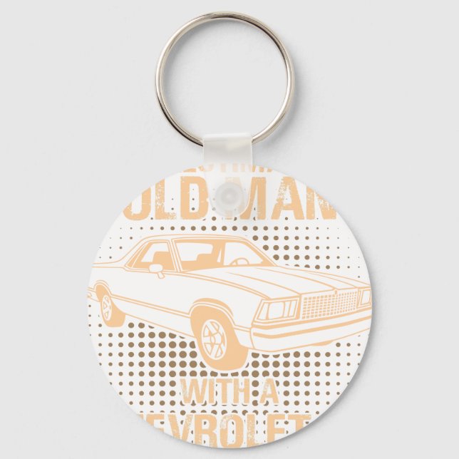 An Old Man Chevrolet El Camino 1978 Key Ring (Front)