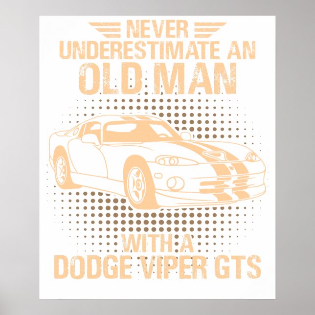 An Old Man Dodge Viper 1996 Gts Stripes Poster (Front)