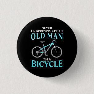 An Old Man On A Bicycle 3 Cm Round Badge