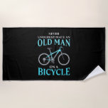 An Old Man On A Bicycle Beach Towel<br><div class="desc">An Old Man On A Bicycle</div>