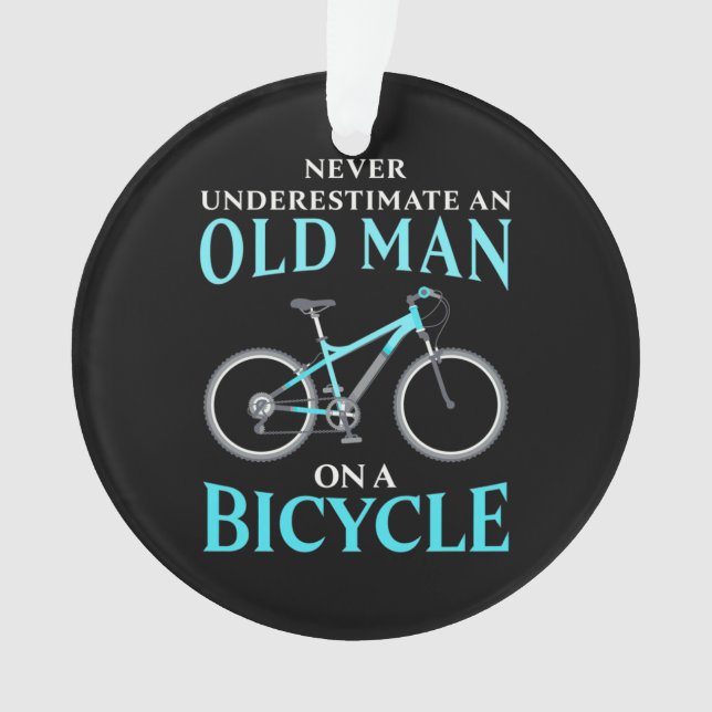An Old Man On A Bicycle Ornament (Front)