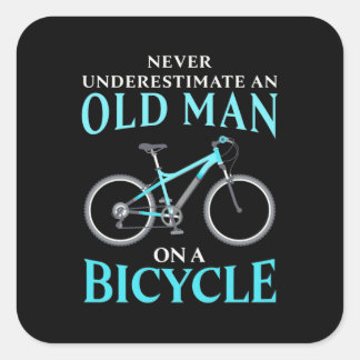 An Old Man On A Bicycle Square Sticker