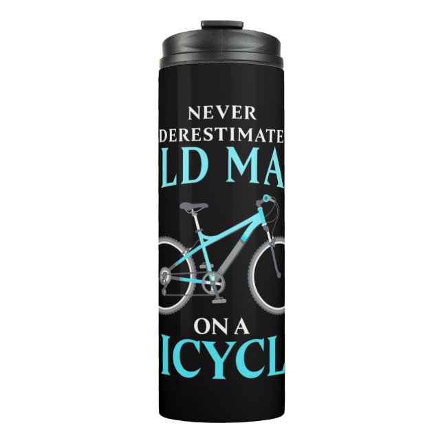 An Old Man On A Bicycle Thermal Tumbler (Front)