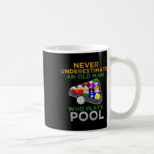 An Old Man Who Plays Pool Funny Pool Billiards Pla Coffee Mug