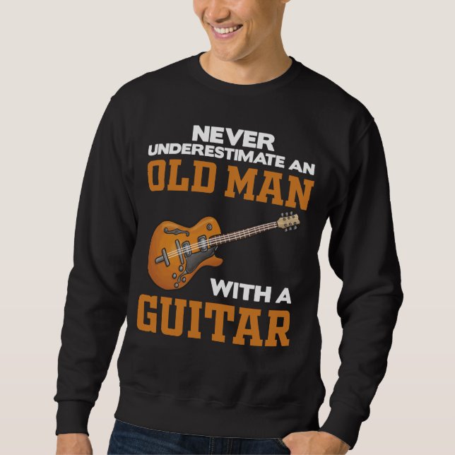 An Old Man With A Guitar black Sweatshirt (Front)
