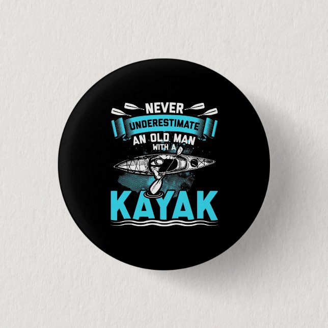 An Old Man With A Kayak 3 Cm Round Badge (Front)