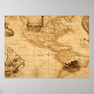 An old map of America Poster