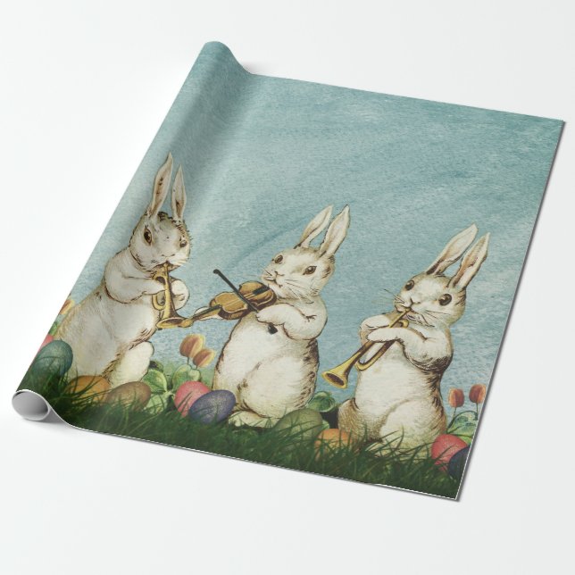 An old picture of Easter rabbits Tissue Paper (Unrolled)