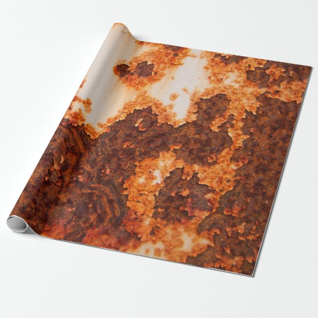 An old rusty stains surface corrosion wrapping paper (Unrolled)