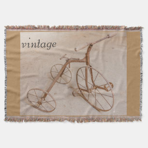 AN OLD TRICYCLE 1928 THROW  BLANKET